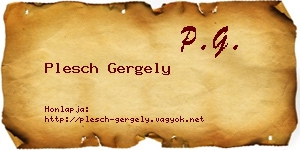 Plesch Gergely névjegykártya